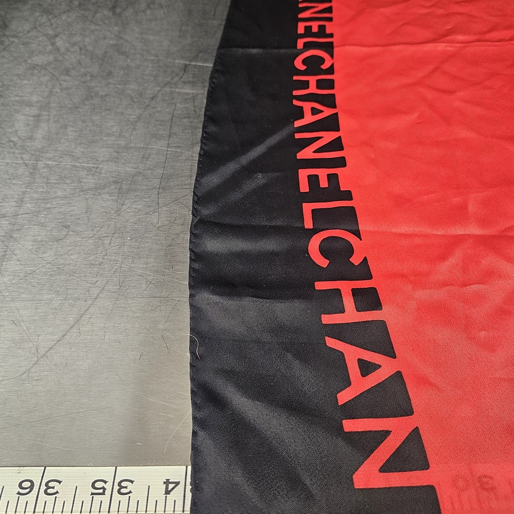 Chanel Red and Black Silk Scarf - Picture 5 of 9